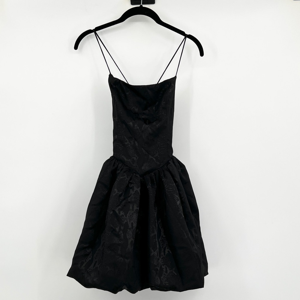 LPA REVOLVE BLACK PUFF STRAPPY BACK CORSET STYLE MINI PARTY COCKTAIL DRESS 2